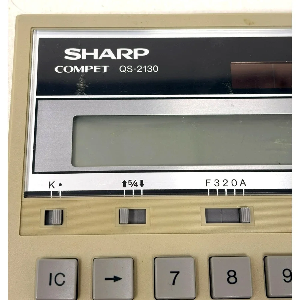 Sharp Compet QS-2130 12-Digit Desktop Calculator Solar Battery Office Accounting